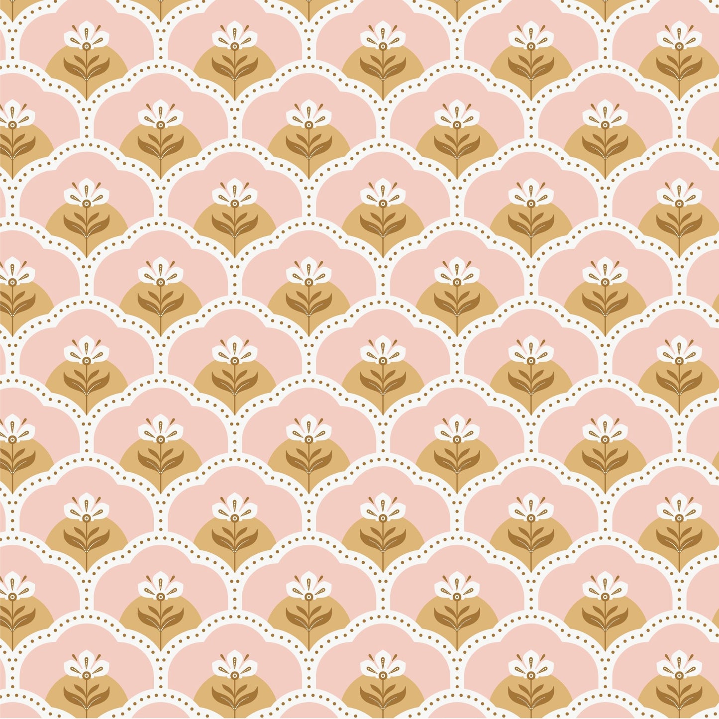 Rosie - Pink/Gold - Vintage Charm - Dots & Glory - Cloud 9 Fabrics - Poplin - Simplifi Fabric
