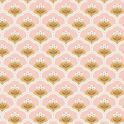 Rosie - Pink/Gold - Vintage Charm - Dots & Glory - Cloud 9 Fabrics - Poplin - Simplifi Fabric