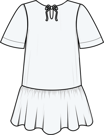 Ruffle Dress + Big T Sleeves - Paper Sewing Pattern - Puff And Pencil - Simplifi Fabric