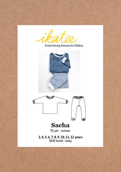 Sacha PJ Set Sewing Pattern - Kids 3/12Y - Ikatee - Simplifi Fabric