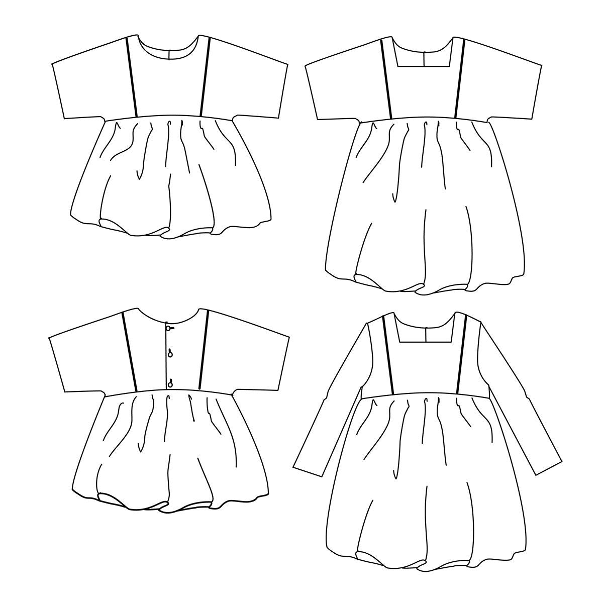 Sakura Kids Blouse/Dress Sewing Pattern - Girls 3/12 - Ikatee - Simplifi Fabric