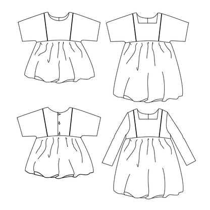 Sakura Kids Blouse/Dress Sewing Pattern - Girls 3/12 - Ikatee - Simplifi Fabric