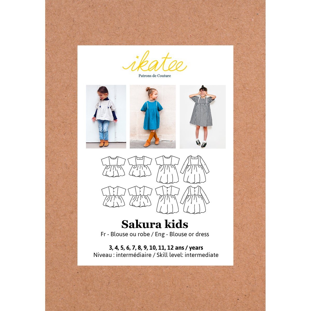 Sakura Kids Blouse/Dress Sewing Pattern - Girls 3/12 - Ikatee - Simplifi Fabric