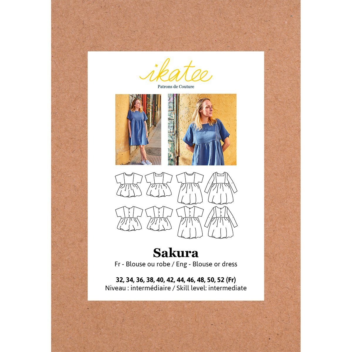 Sakura Mum Blouse/Dress Sewing Pattern - Ladies 32/52 - Ikatee - Simplifi Fabric