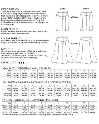 Salida Skirt Pattern - True Bias - Simplifi Fabric