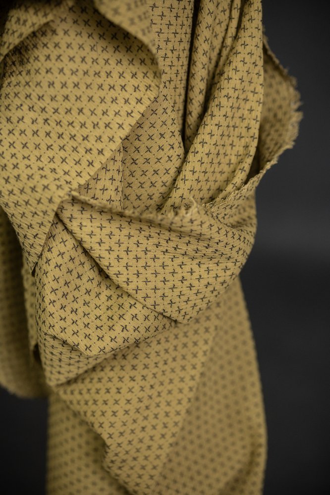 Salto Green Cross Stitch Indian Cotton - Merchant & Mills - Simplifi Fabric