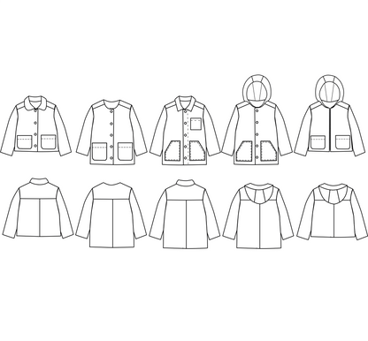 Sam Parka & Jacket Sewing Pattern - Baby Unisex 6m - 4Y - Ikatee - Simplifi Fabric