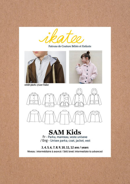 Sam Parka & Jacket Sewing Pattern - Kids Unisex 3/12Y - Ikatee - Simplifi Fabric