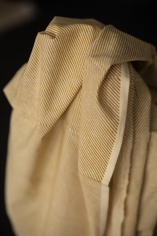 Sandcastle Stripe Indian Block Print Cotton - Merchant & Mills - Simplifi Fabric