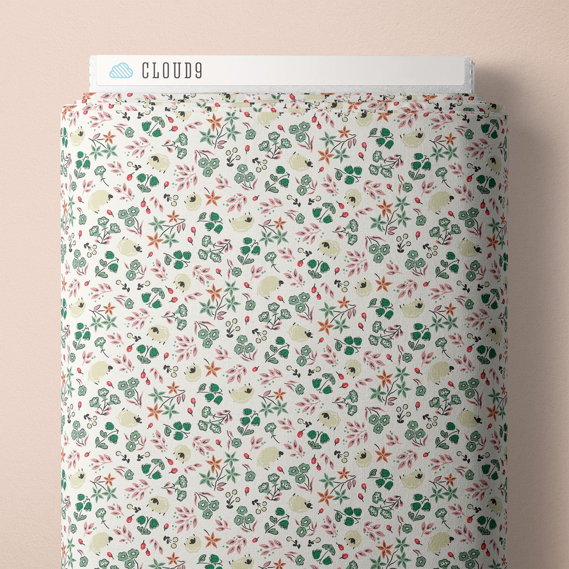 Scattered Flock - Mint - Little Bo - Kimberly Morgan - Cloud 9 Fabrics - Poplin - Simplifi Fabric