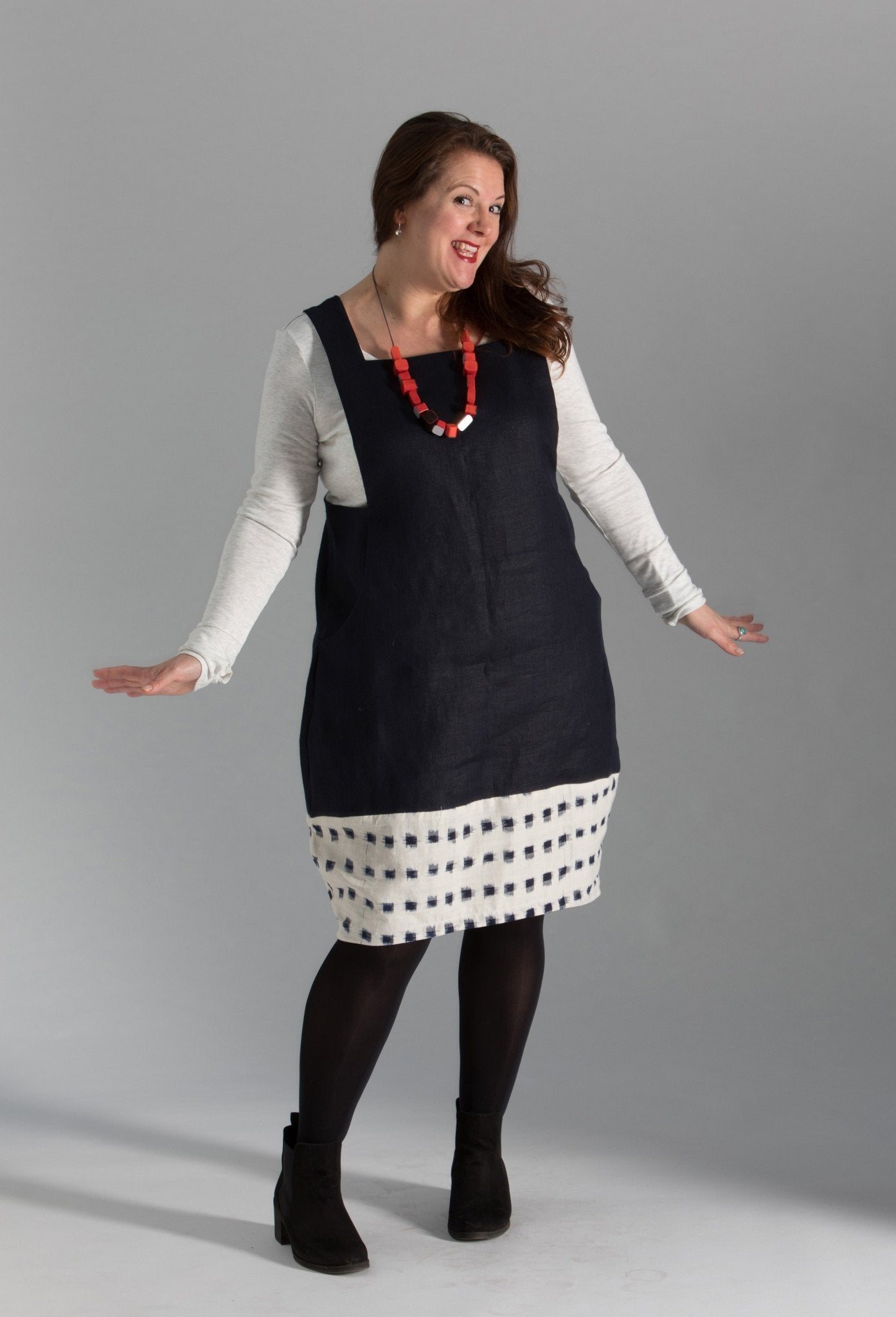 Scoop Pinafore - Paper Sewing Pattern - Sew Different - Simplifi Fabric