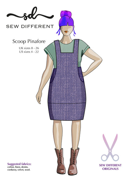 Scoop Pinafore - Paper Sewing Pattern - Sew Different - Simplifi Fabric