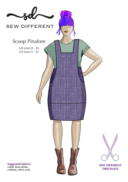 Scoop Pinafore - Paper Sewing Pattern - Sew Different - Simplifi Fabric