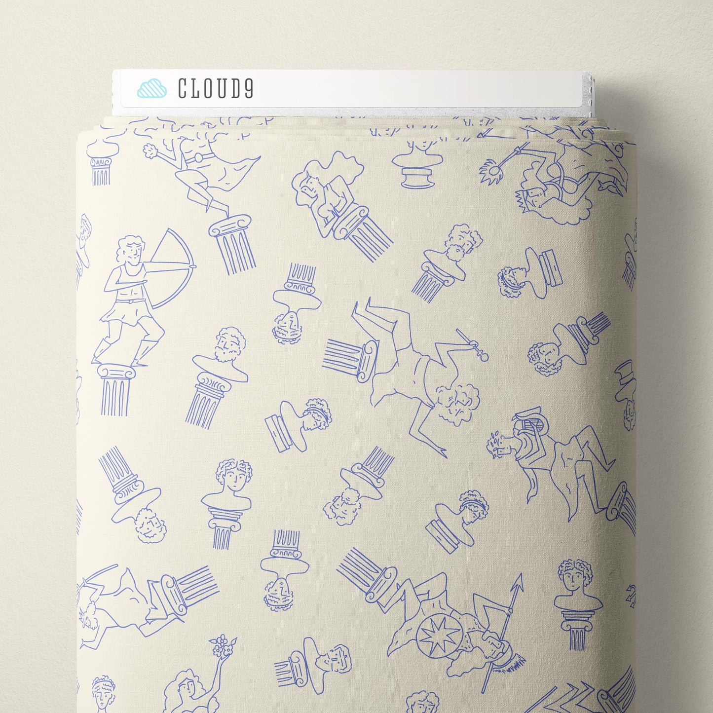 Sculptures and Busts - Blue - The Iliad - Aidi Riera - Cloud 9 Fabrics - Poplin - Simplifi Fabric