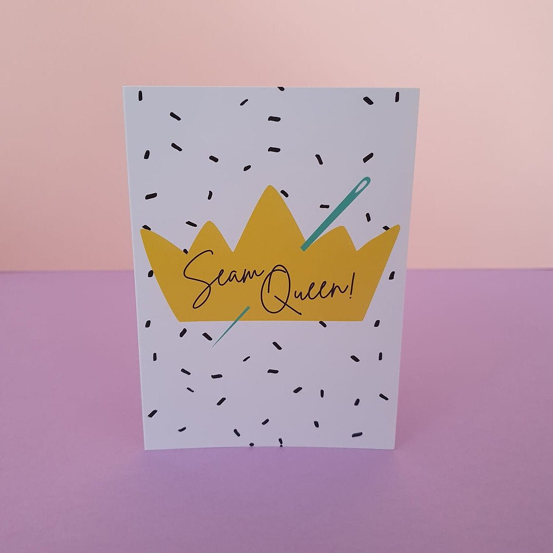 "SEAM QUEEN" Sewing Themed Greeting Card - Sew Anonymous - Simplifi Fabric