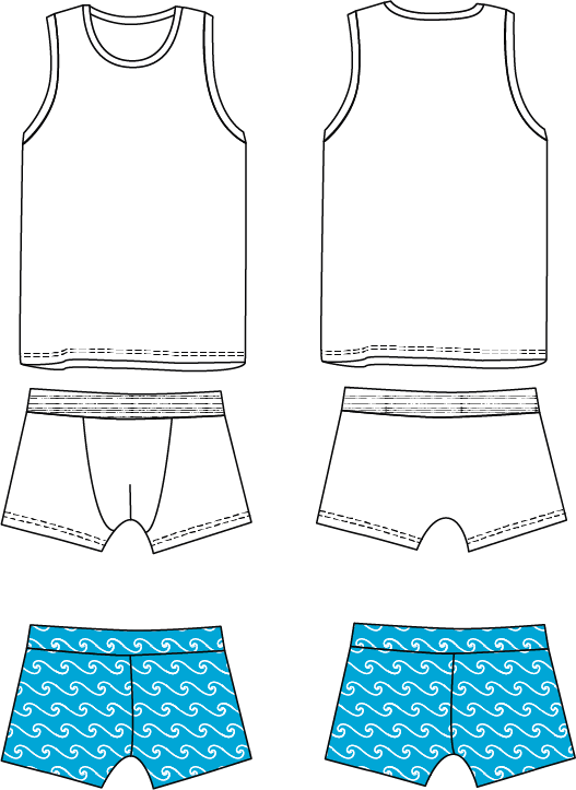 Sebastien Underwear Set & Swimsuit Sewing Pattern - Boy 3/12Y - Ikatee - Simplifi Fabric