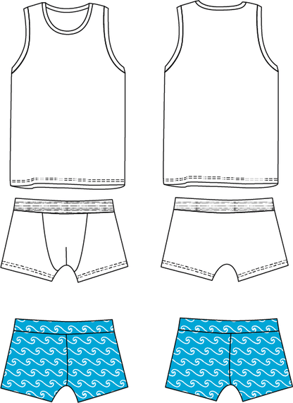 Sebastien Underwear Set & Swimsuit Sewing Pattern - Boy 3/12Y - Ikatee - Simplifi Fabric