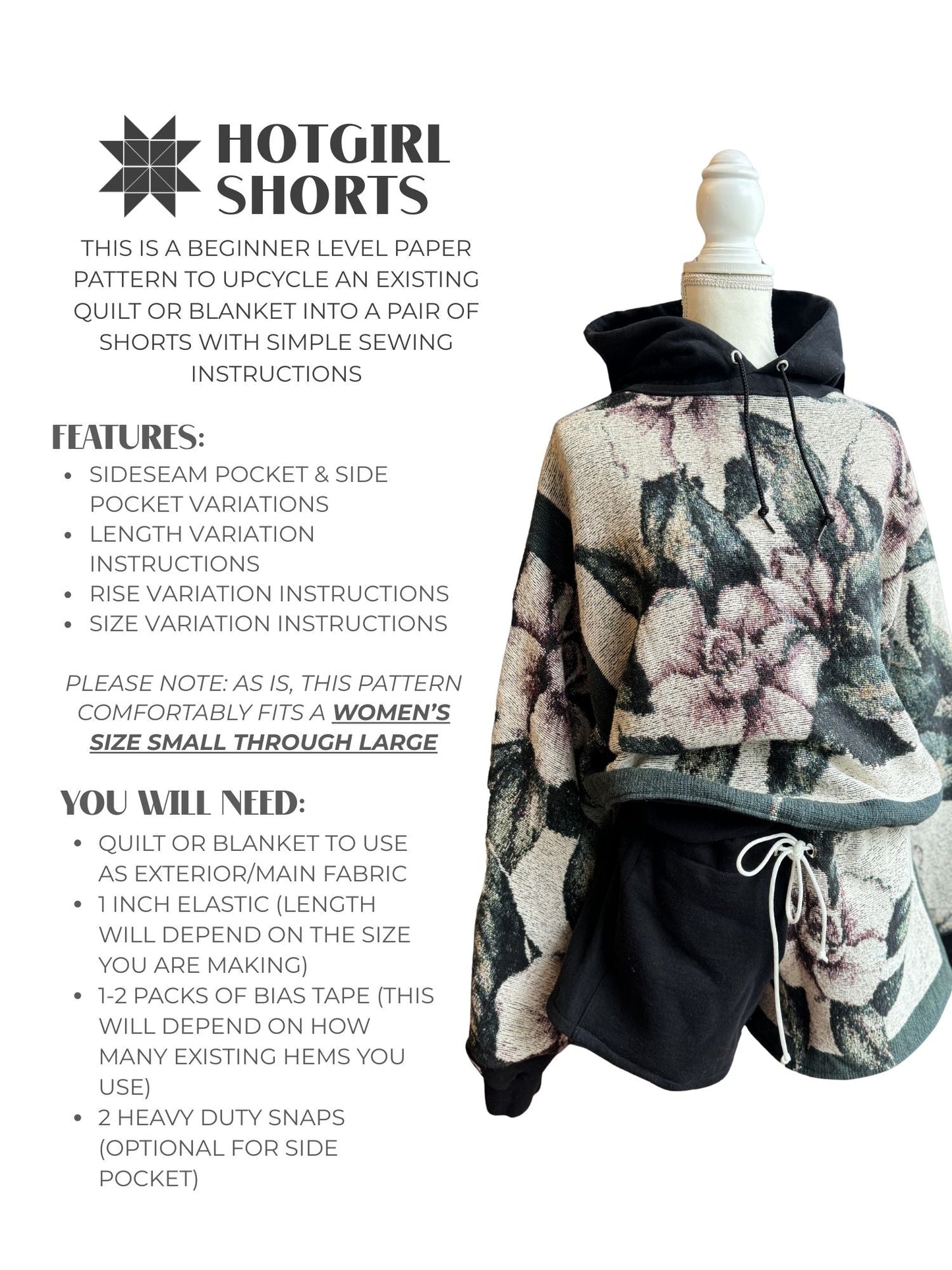 Shorts - Paper Pattern - Hot Girl Quilting - Simplifi Fabric