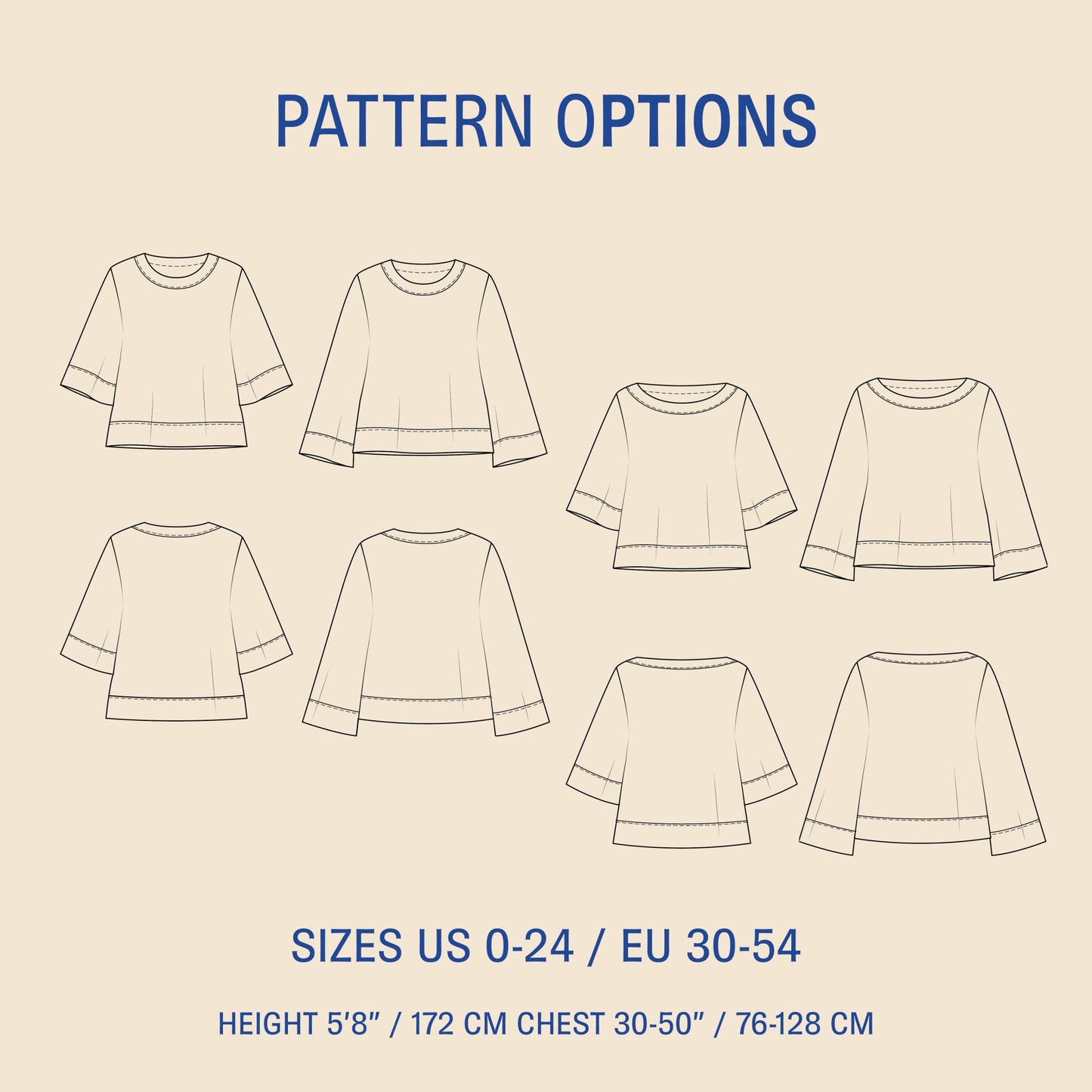 Silke Blouse Womens Paper Pattern - Wardrobe by Me - Simplifi Fabric