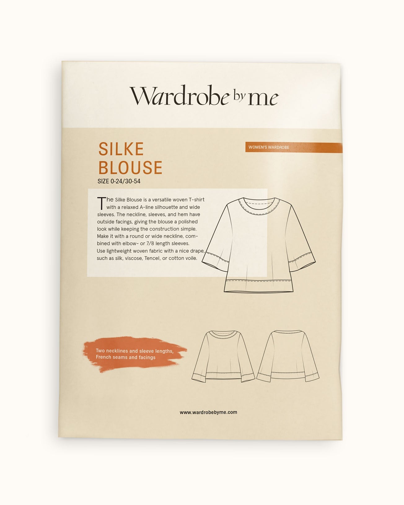 Silke Blouse Womens Paper Pattern - Wardrobe by Me - Simplifi Fabric