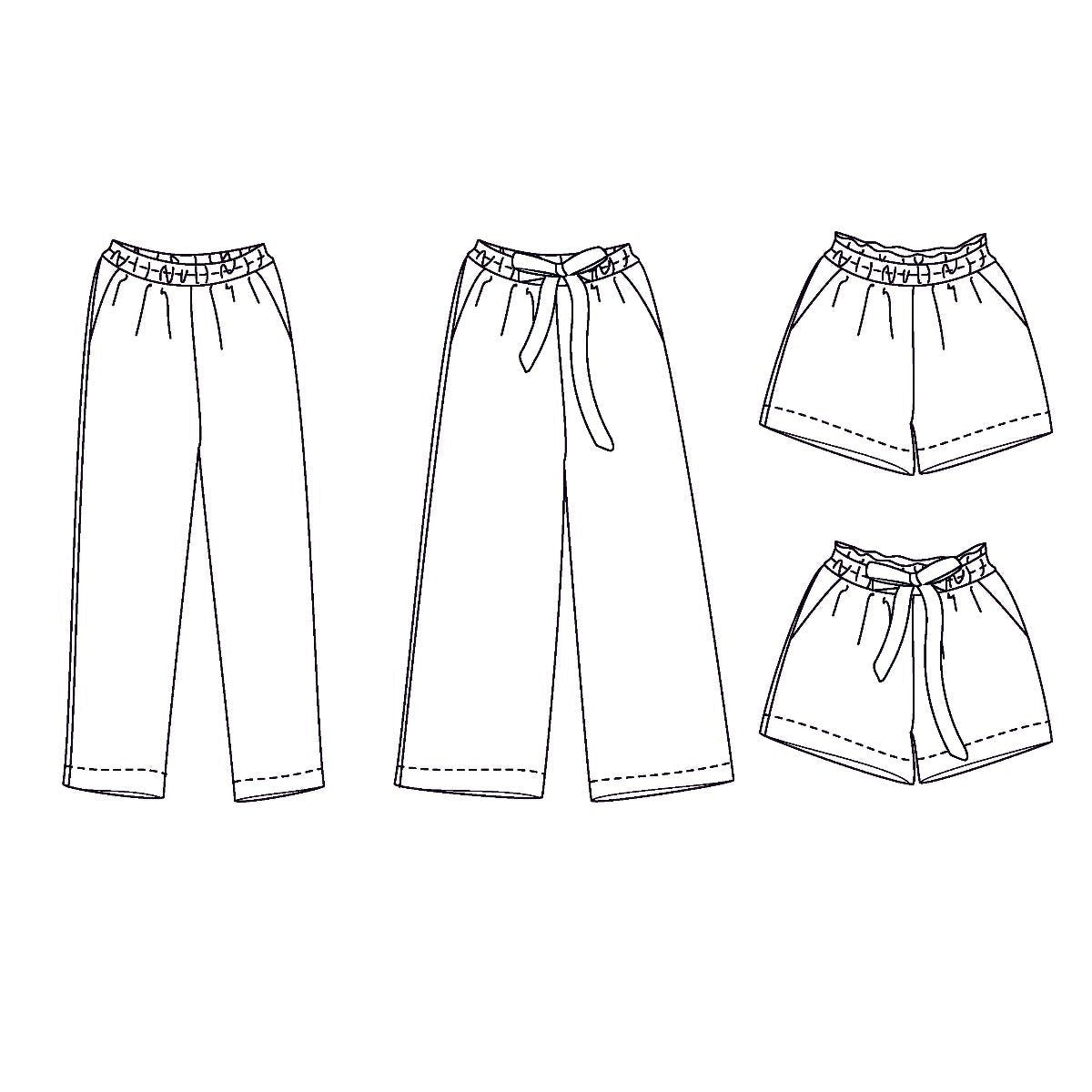 Singapour Trousers & Shorts Sewing Pattern - Ladies 32/52 - Ikatee - Simplifi Fabric