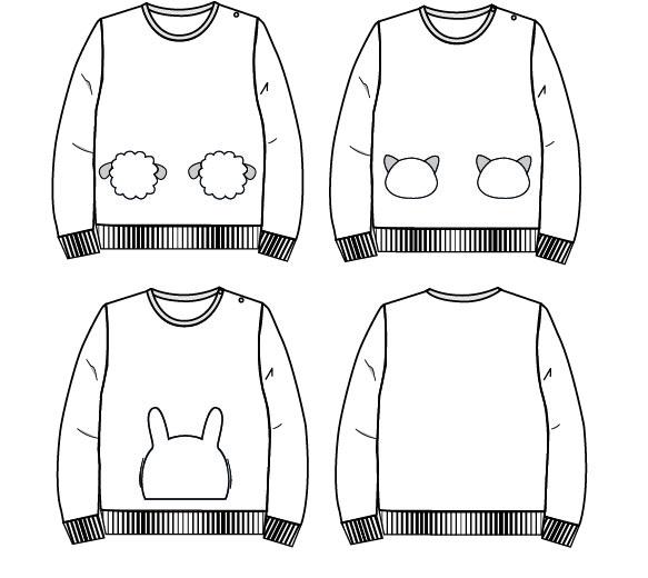 Sintra Sweatshirt Sewing Pattern - Baby 6M/4Y - Ikatee - Simplifi Fabric