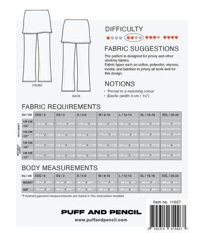 Skirty Pants - Paper Sewing Pattern - Puff And Pencil - Simplifi Fabric