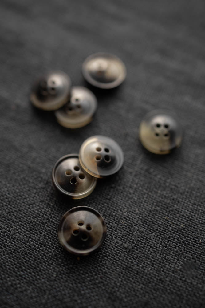 Smokey Brown Horn Shirt Button - Merchant & Mills - 11mm - Simplifi Fabric