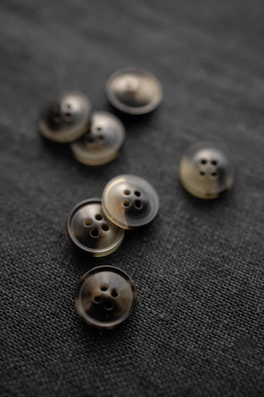 Smokey Brown Horn Shirt Button - Merchant & Mills - 11mm - Simplifi Fabric