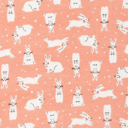 Snowhares - Pink - Winter Forest by Lemonni - Cloud 9 Fabrics - Flannel - Simplifi Fabric