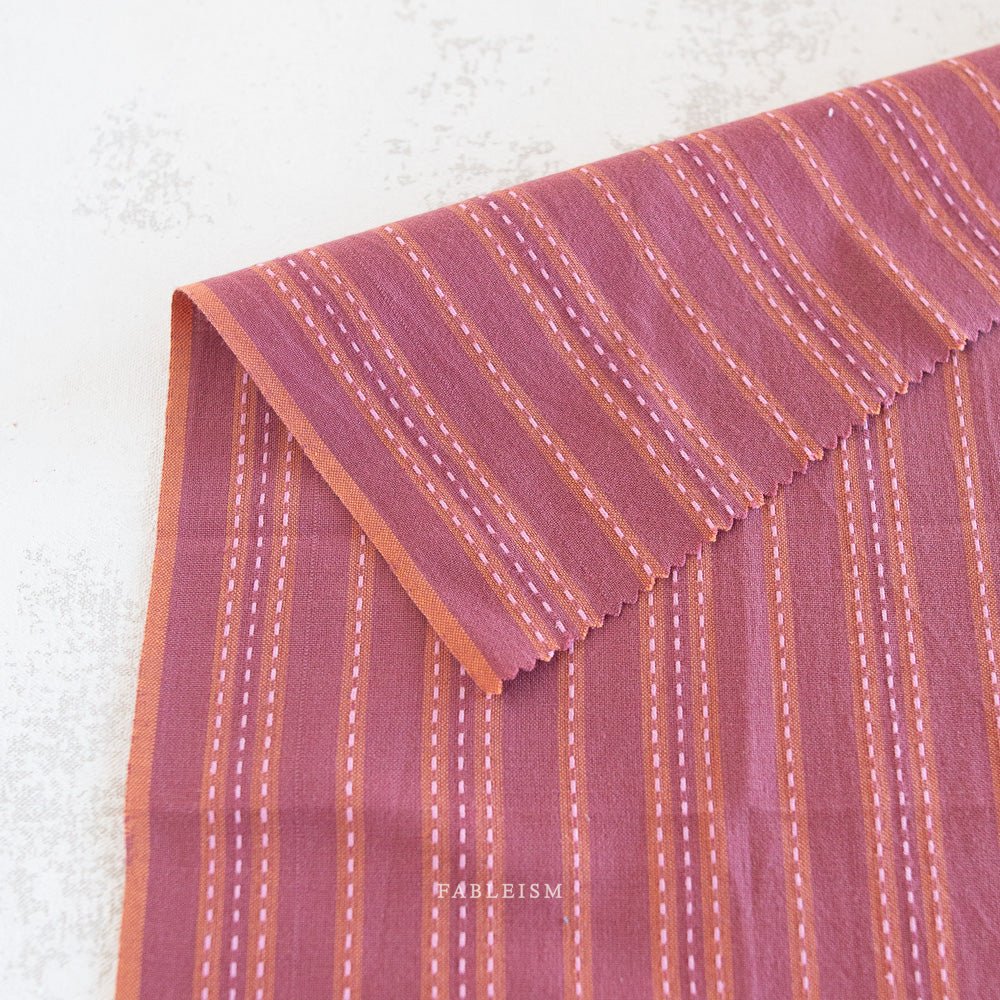 Stitch Stripe - Blackberry - Lucky Loom - Fableism Supply Co. - Simplifi Fabric