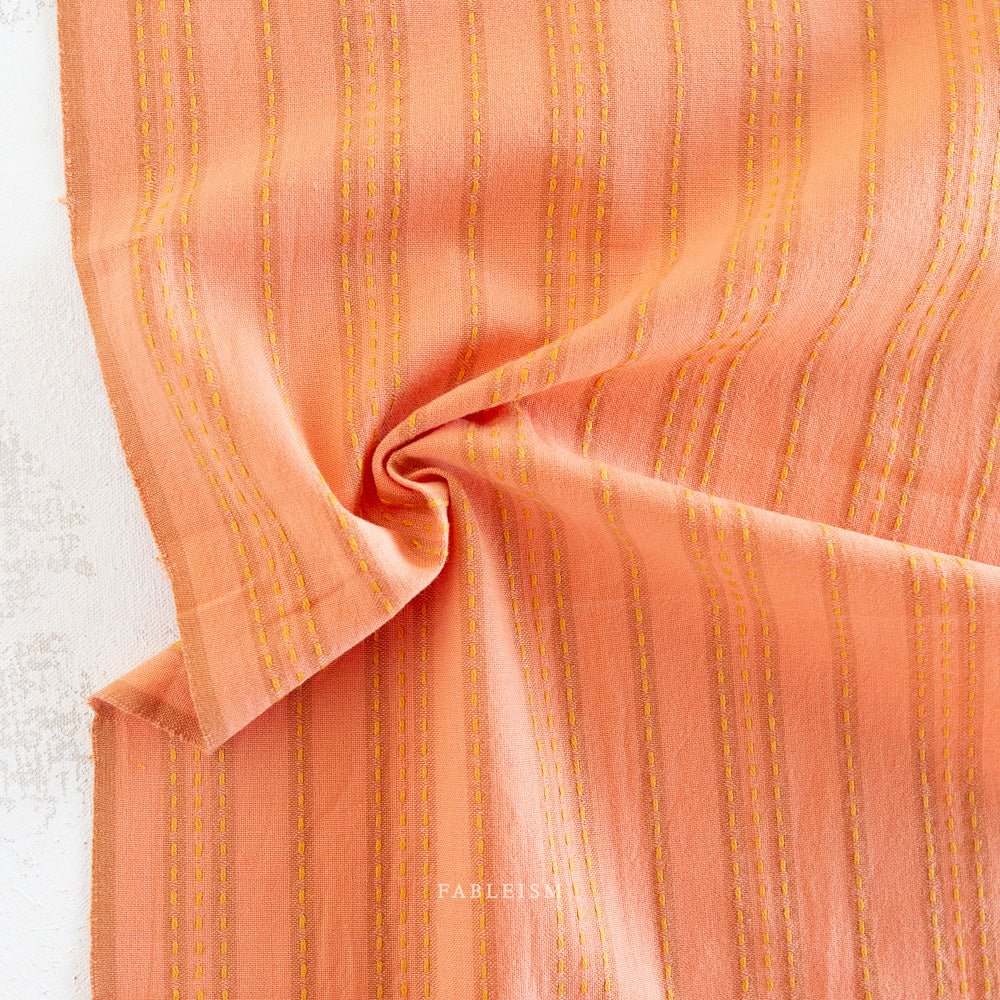 Stitch Stripe - Ginger - Lucky Loom - Fableism Supply Co. - Simplifi Fabric