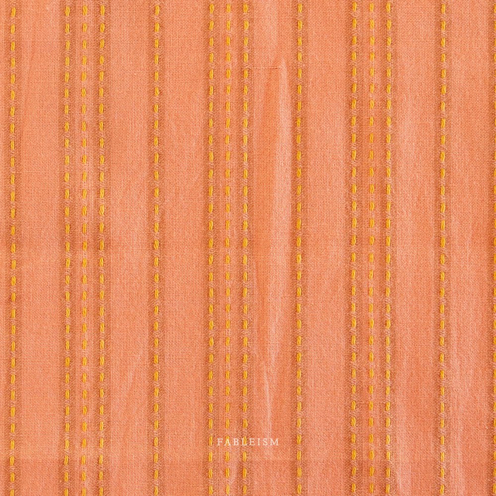 Stitch Stripe - Ginger - Lucky Loom - Fableism Supply Co. - Simplifi Fabric