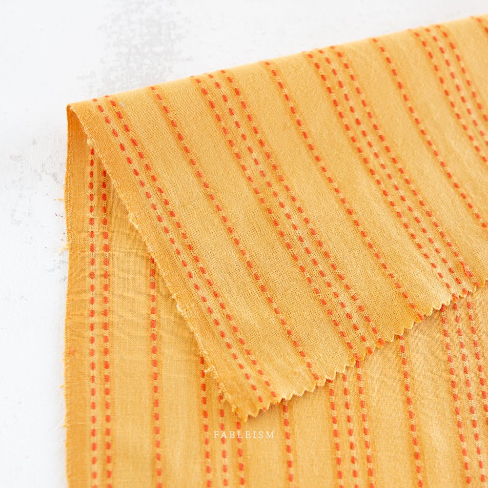 Stitch Stripe - Tumeric - Lucky Loom - Fableism Supply Co. - Simplifi Fabric