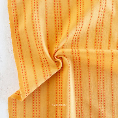 Stitch Stripe - Tumeric - Lucky Loom - Fableism Supply Co. - Simplifi Fabric