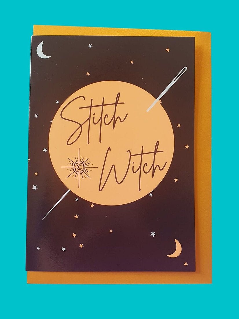 "STITCH WITCH" Sewing Themed Greeting Card - Sew Anonymous - Simplifi Fabric