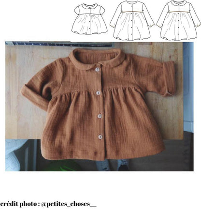 Stockholm Blouse & Dress Sewing Pattern - Baby Girl 6M/4Y - Ikatee - Simplifi Fabric