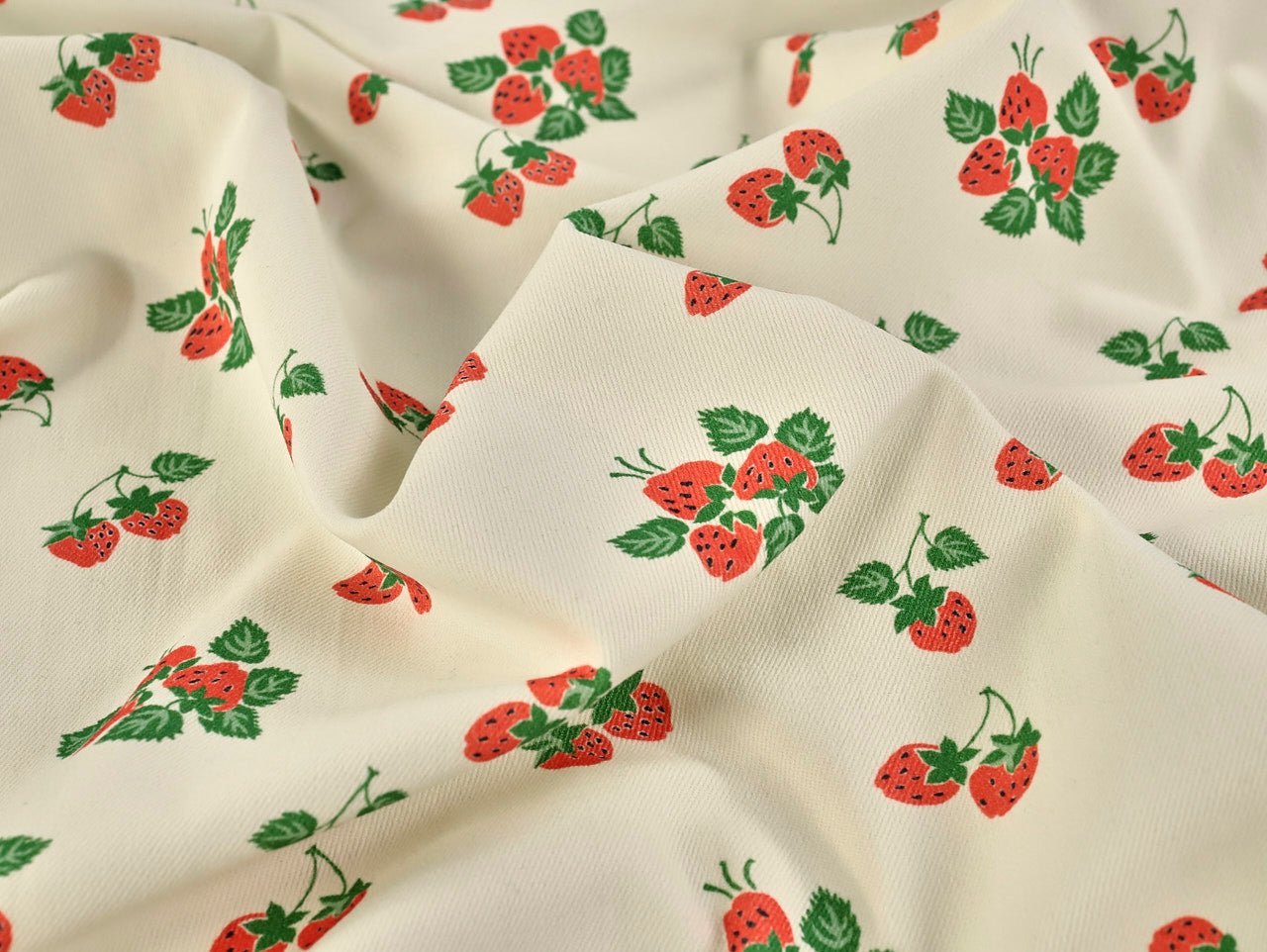 Strawberry Fayre Denim - Cream - Oeko - Tex 100 - Fabric Godmother - Simplifi Fabric