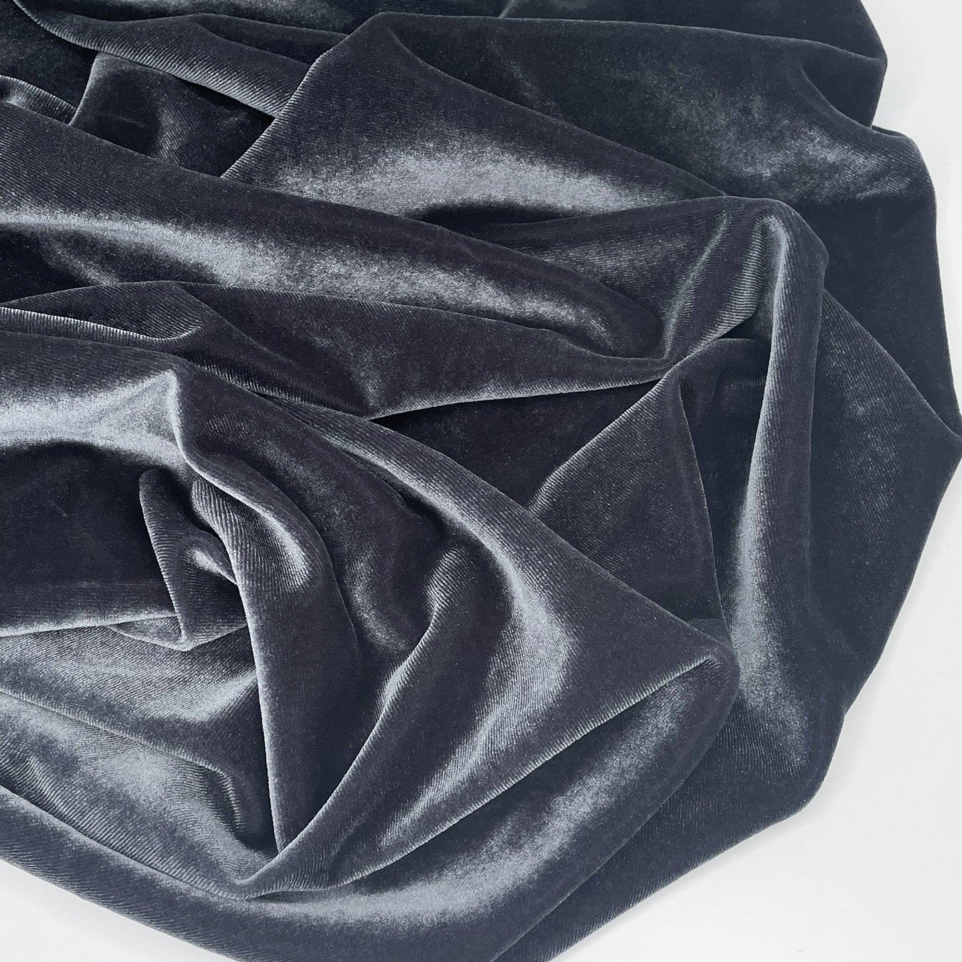 Stretch Velvet - Steel - Simplifi Fabric