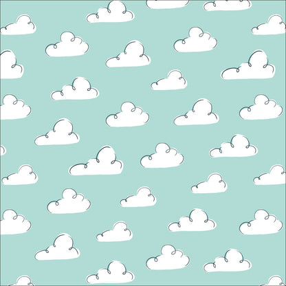 Summer Sky - Teal - Dog Days Of Summer - Krissy Mast - Cloud 9 Fabrics - Poplin - Simplifi Fabric