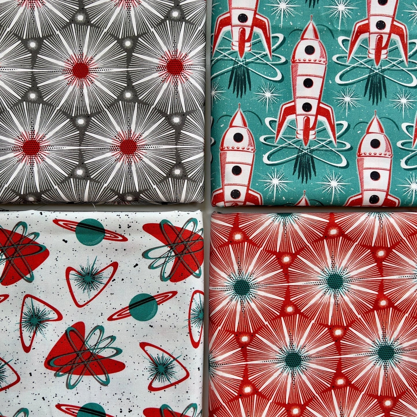 Supernova - Red - Blast Off - Hang Tight Studio - Cloud 9 Fabrics - Poplin - Simplifi Fabric