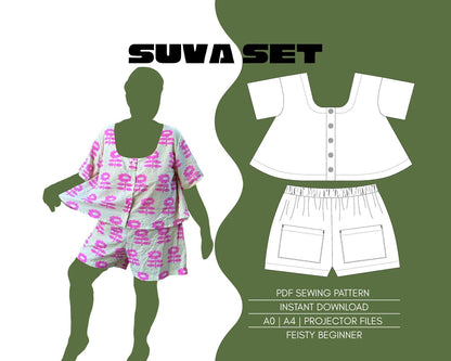 Suva Set PDF Sewing Pattern - Sew Like Shop - Simplifi Fabric