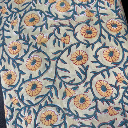 Sunshine Vine  - Bagru Indian Cotton Block Print