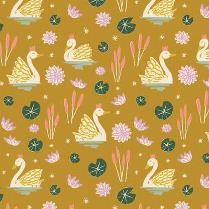 Swan Lake - Floral Frenzy - Samantha Johnson - Cloud 9 Fabrics - Poplin - Simplifi Fabric