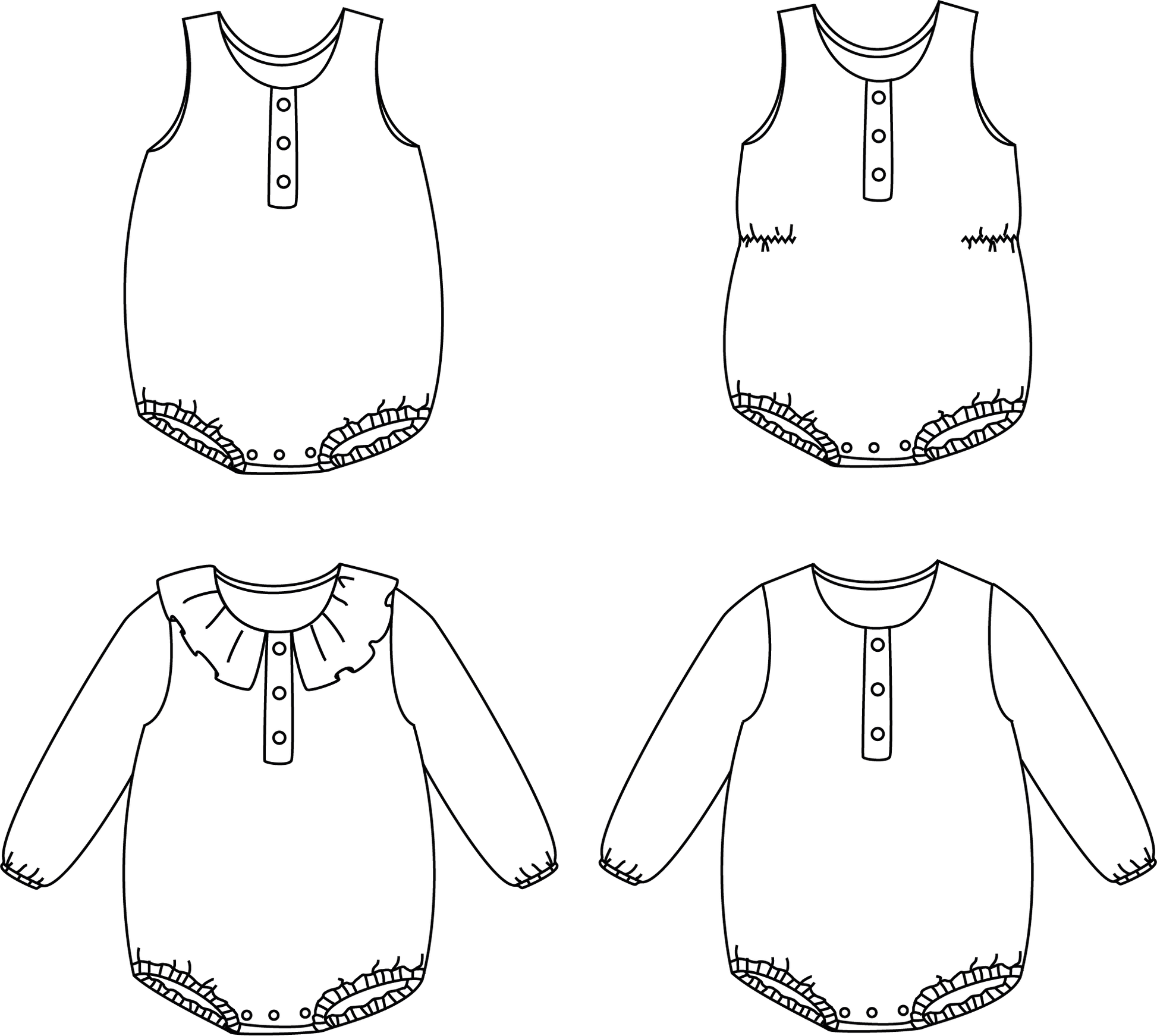 Sydney Romper Sewing Pattern - Baby 1M/24M - Ikatee - Simplifi Fabric