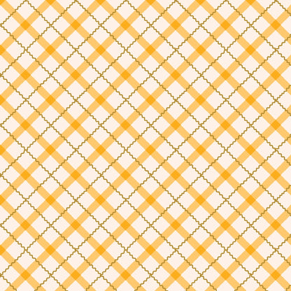 Tartan - Gold - Retro Meadow - Sophie Rowe - Cloud 9 Fabrics - Poplin - Simplifi Fabric