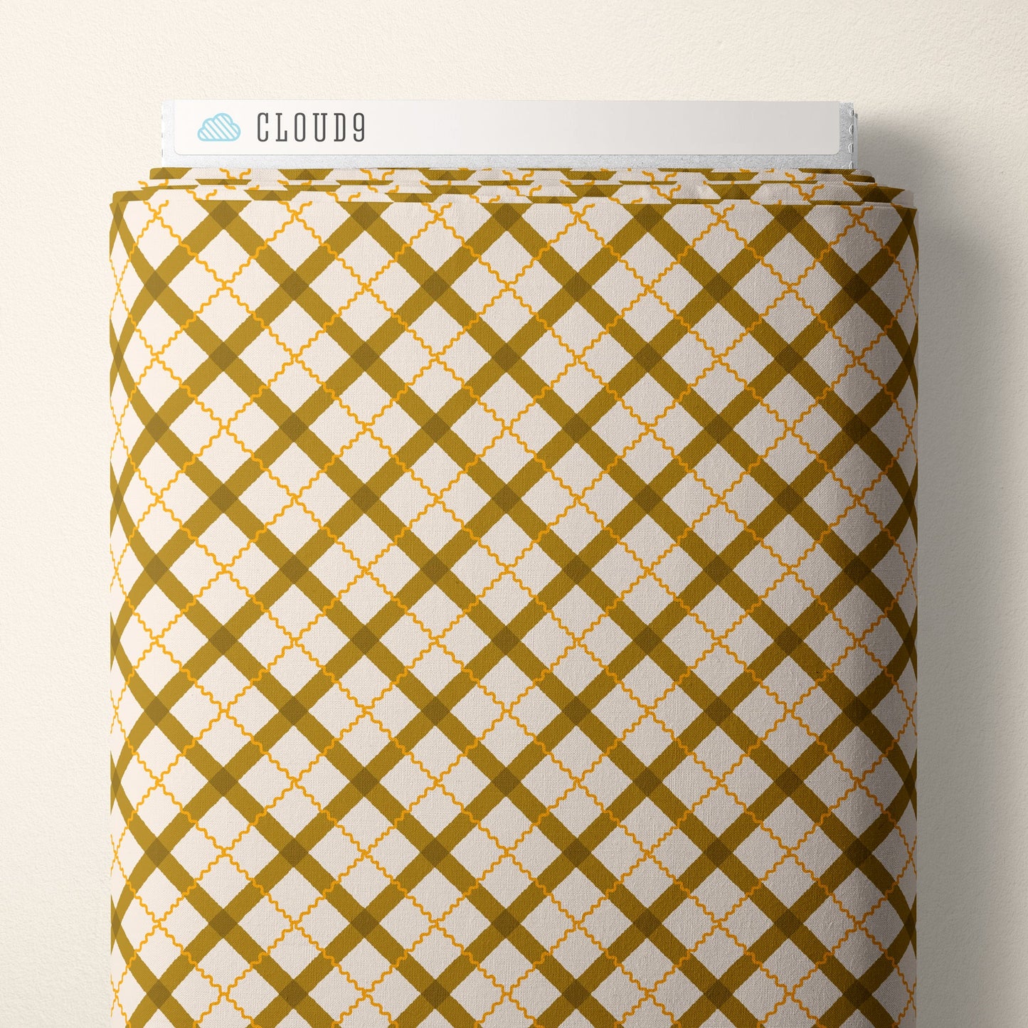 Tartan - Mustard - Retro Meadow - Sophie Rowe - Cloud 9 Fabrics - Poplin - Simplifi Fabric