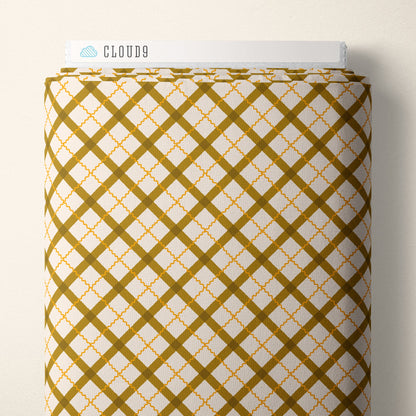 Tartan - Mustard - Retro Meadow - Sophie Rowe - Cloud 9 Fabrics - Poplin - Simplifi Fabric