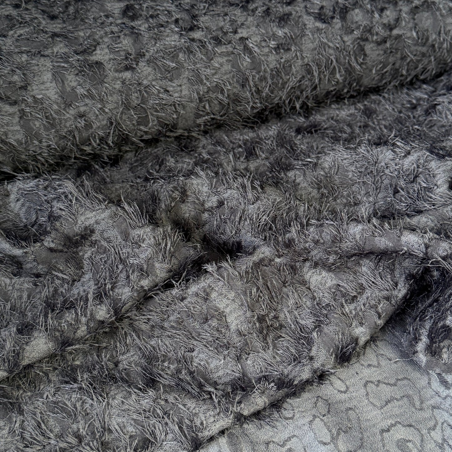 Textured + Dimensional Leopard Print/Steel Blue - Deadstock - Simplifi Fabric