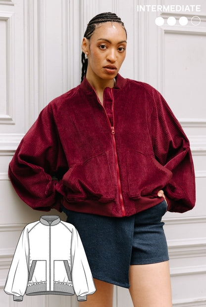 The Audrey Bomber Jacket - Paper Sewing Pattern - Juliana Martejevs - Simplifi Fabric